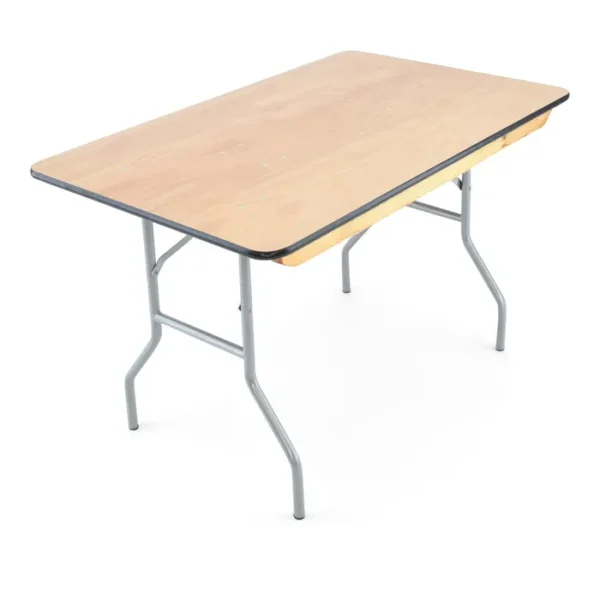 4ft Rectangular Plywood Table W / Folding Legs